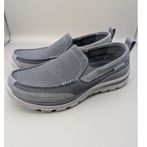 Skechers Superior Milford‎ Slip On Memory Foam Charcoal Gray Mens Size 8 - NIB - Picture 3 of 7